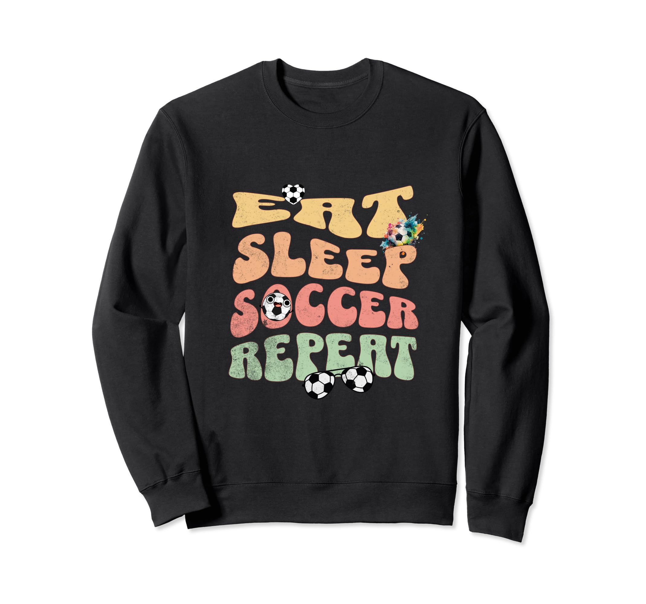 Eat Sleep Soccer Repeat Football Sweatshirt - Minimalist Print Unisex - T-Shirt, Sweatshirt, Hoodie