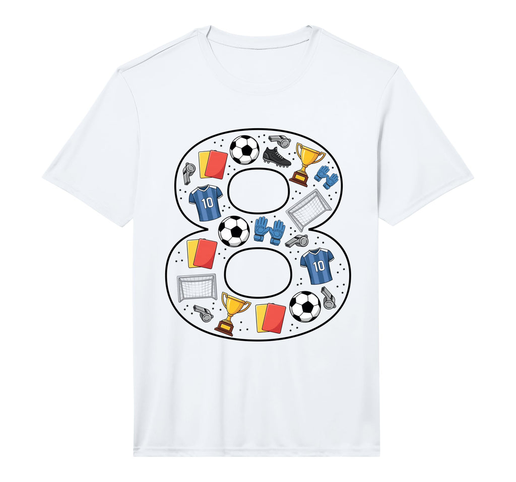 Mens 8Th Birthday 8 Year Old Football T-Shirt - Trendy Graphic Men Women - T-Shirt, Sweatshirt, Hoodie