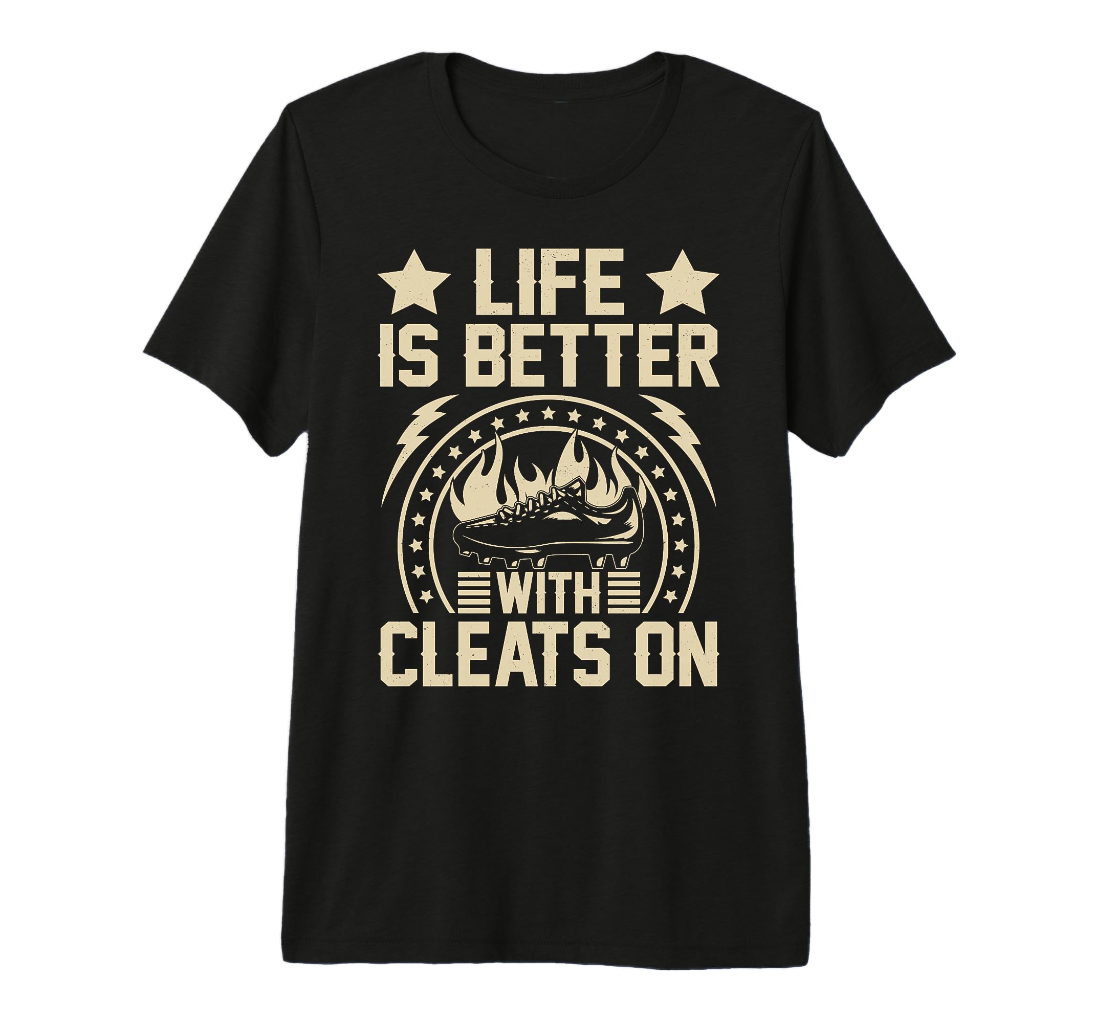 Life Is Better Cleats Tri Blend T-Shirt - Streetwear Style for Adults - T-Shirt, Sweatshirt, Hoodie