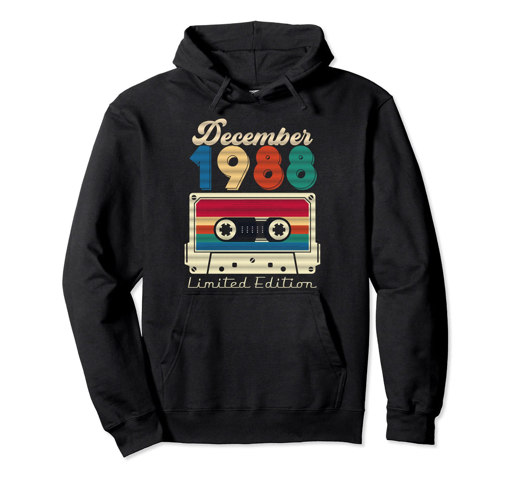 33Rd Birthday 2021 December 1988 Cassette Hoodie - Minimalist Print Unisex - T-Shirt, Sweatshirt, Hoodie