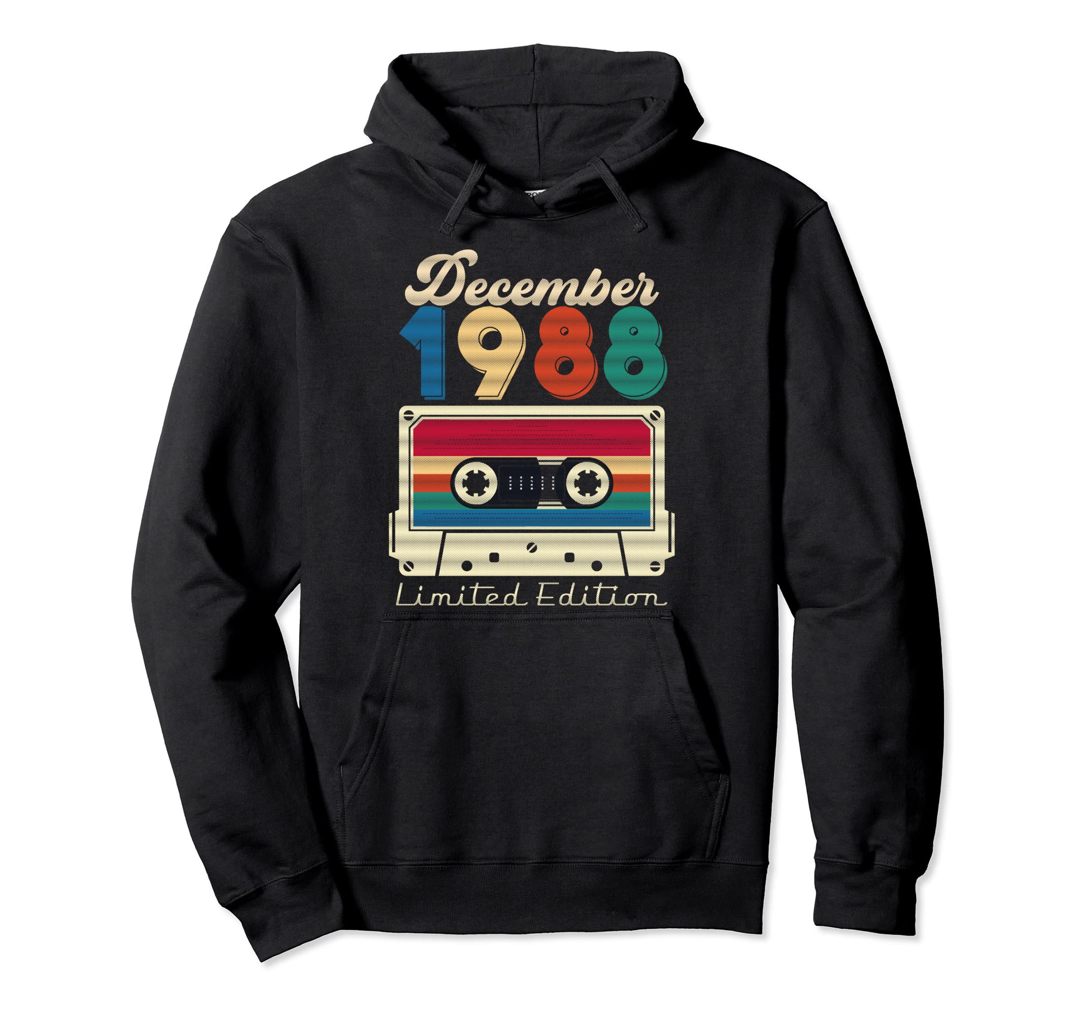33Rd Birthday 2021 December 1988 Cassette Hoodie - Minimalist Print Unisex - T-Shirt, Sweatshirt, Hoodie