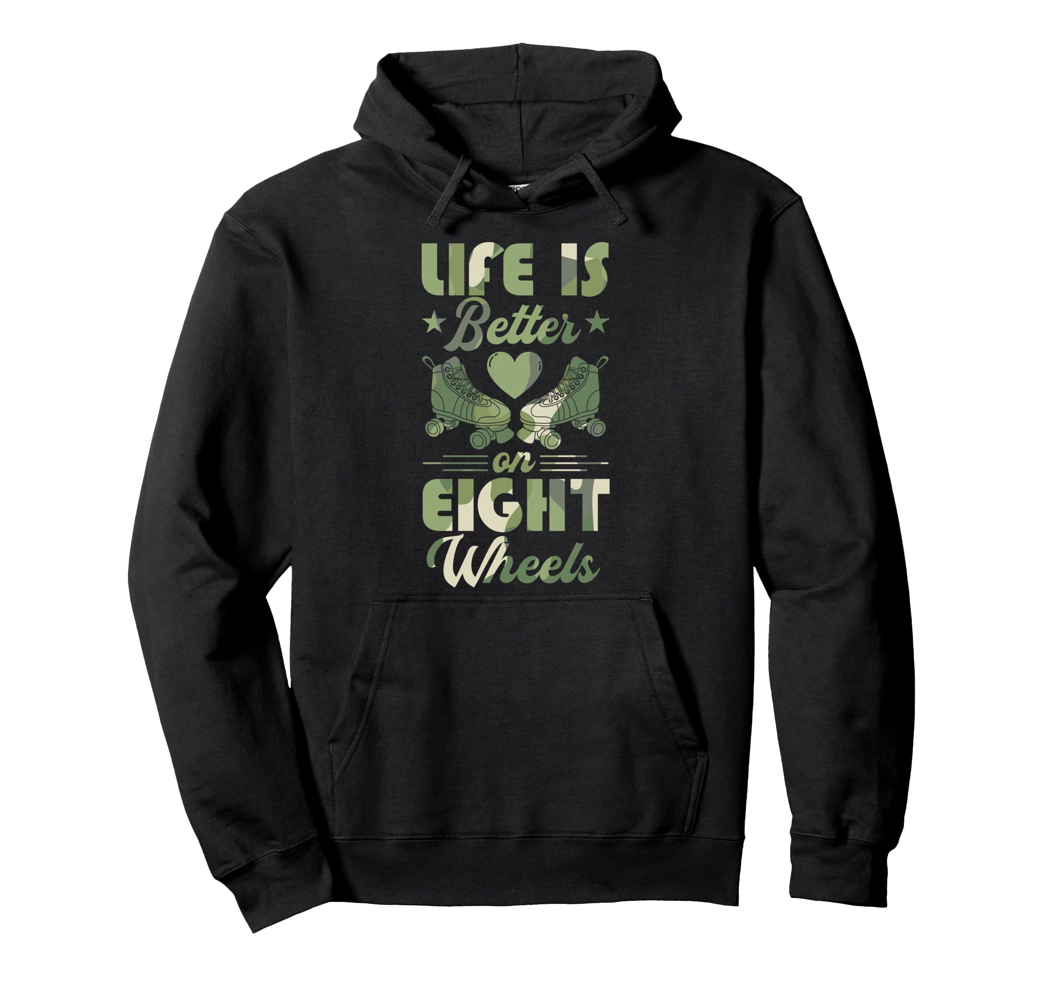 Life Is Better Eight Wheels Hoodie - Graphic Print for Adults - T-Shirt, Sweatshirt, Hoodie