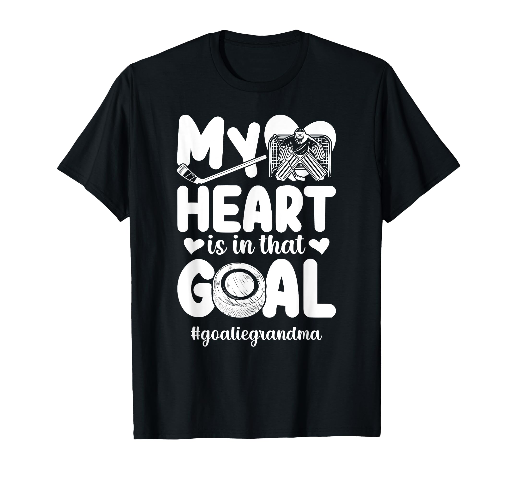 Proud Ice Hockey Goalie Grandma T-Shirt - Fun Novelty Design for Adults - T-Shirt, Sweatshirt, Hoodie