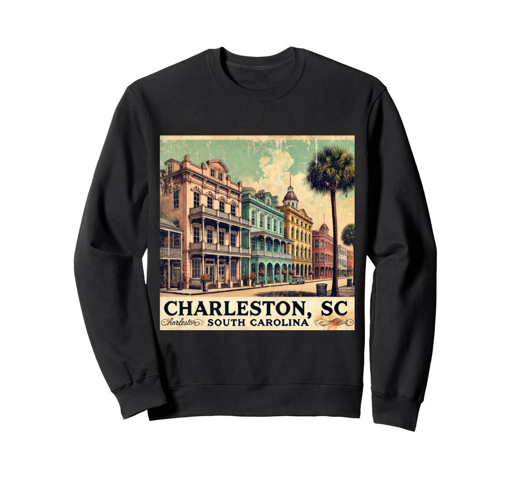 Charleston Sc Postcard Sweatshirt - Casual Everyday Wear for Adults - T-Shirt, Sweatshirt, Hoodie