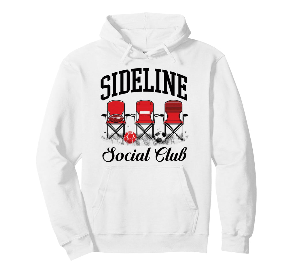 Sideline Social Club Soccer Hoodie - Aesthetic Graphic for Adults - T-Shirt, Sweatshirt, Hoodie