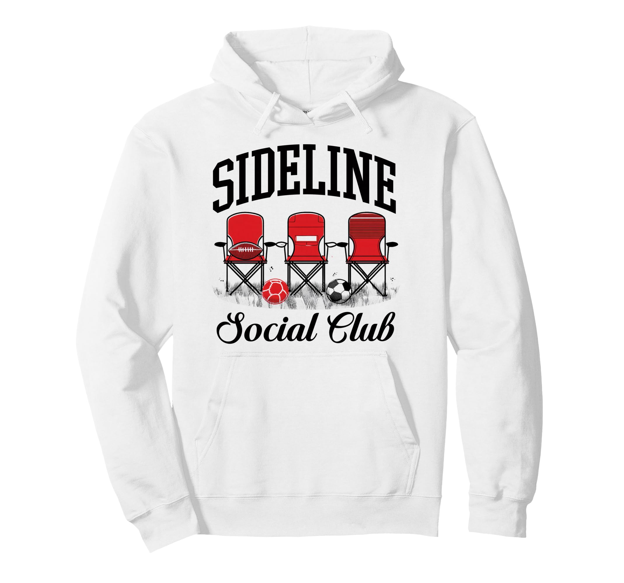 Sideline Social Club Soccer Hoodie - Aesthetic Graphic for Adults - T-Shirt, Sweatshirt, Hoodie
