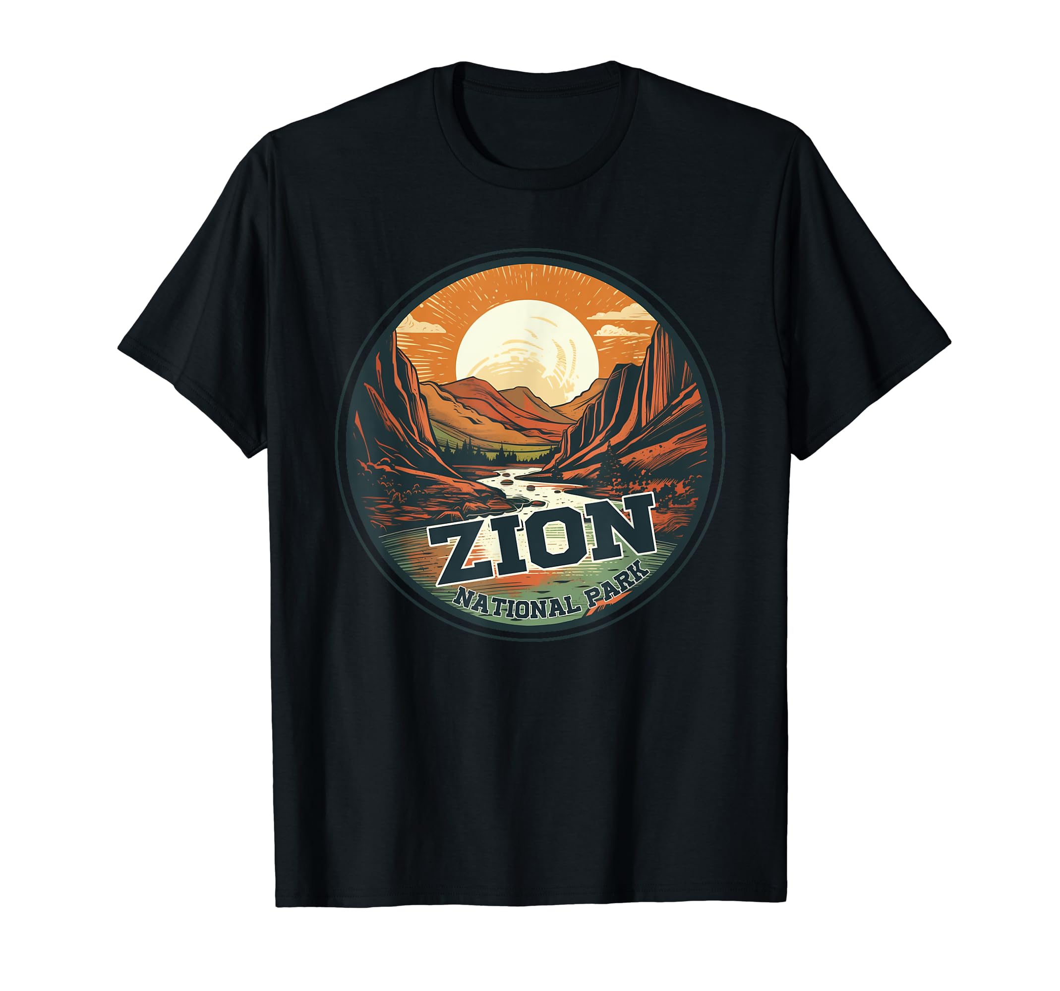 Zion National Park Hiking 80S T-Shirt - Graphic Print for Adults - T-Shirt, Sweatshirt, Hoodie