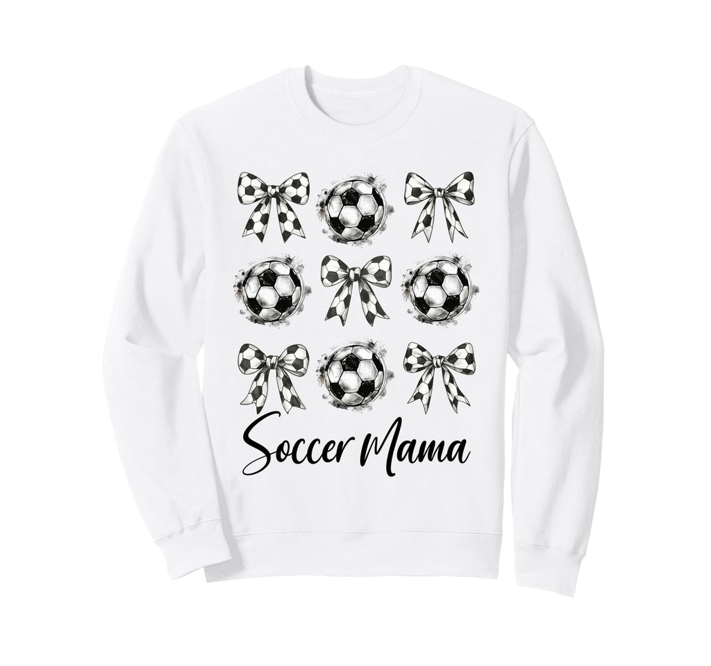 Soccer Mama Soccer Coquette Bow Soccer Sweatshirt - Novelty Apparel Unisex - T-Shirt, Sweatshirt, Hoodie