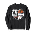 Mom Both Heart Soccer Baseball Sweatshirt - Custom Art Print Men Women - T-Shirt, Sweatshirt, Hoodie