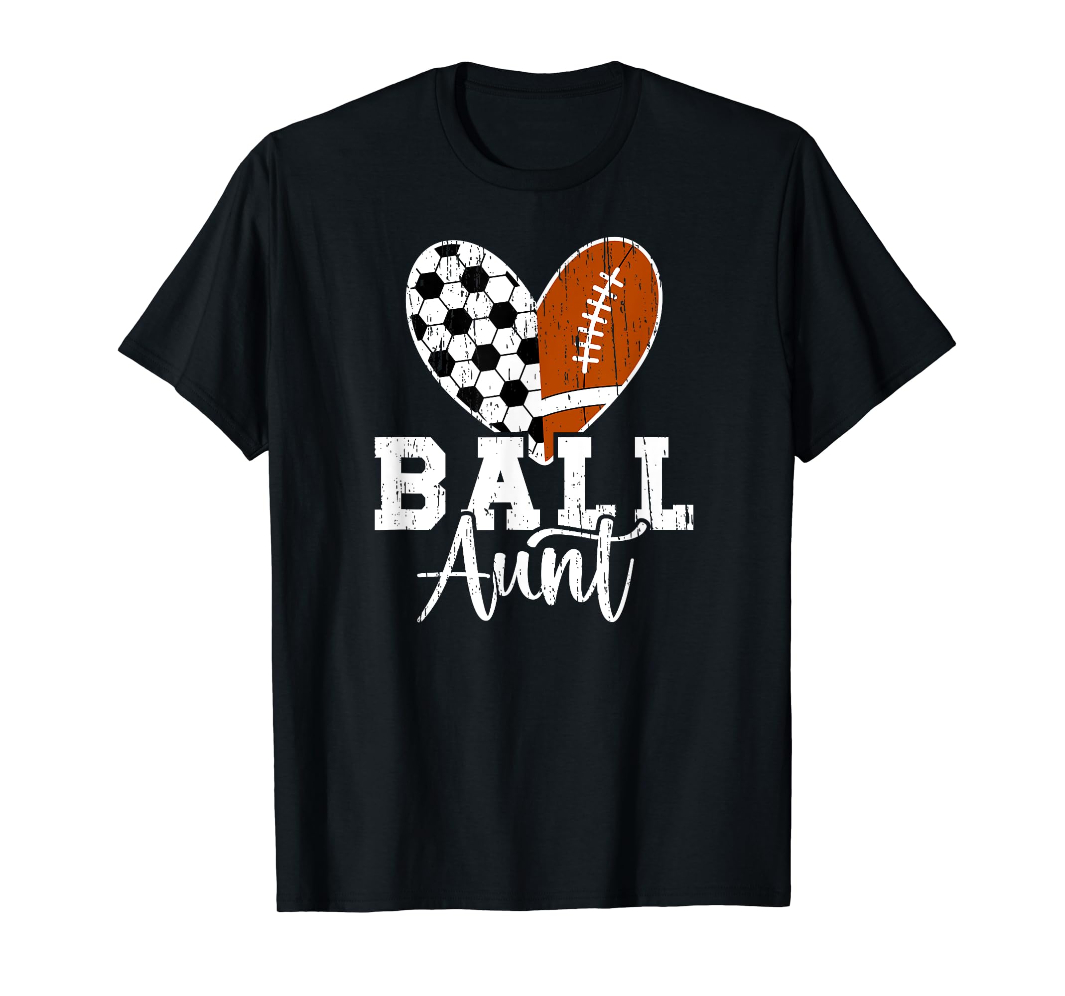 Ball Aunt Heart Soccer Football Aunt T-Shirt - Aesthetic Graphic for Adults - T-Shirt, Sweatshirt, Hoodie