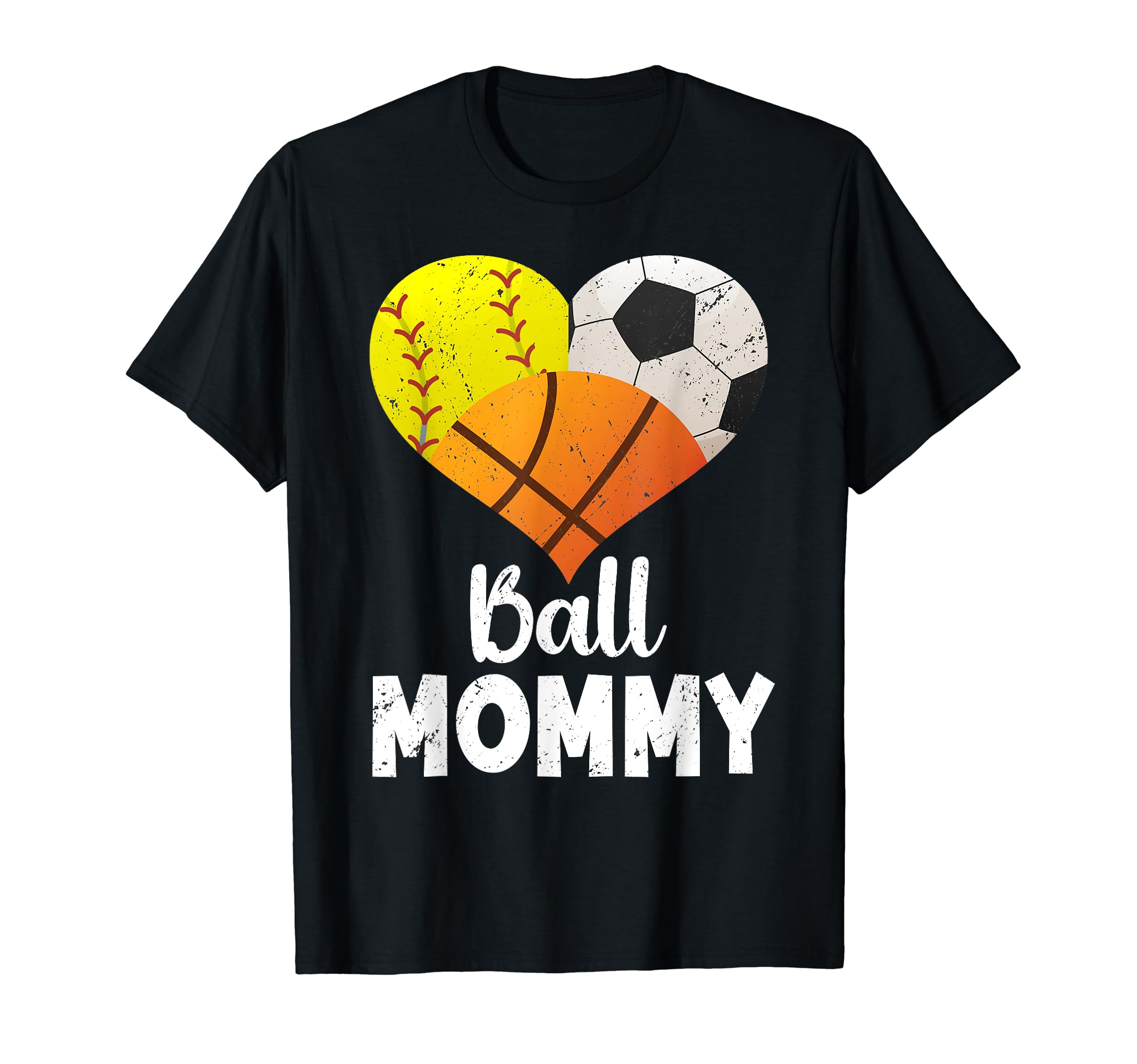 Ball Mommy Heart Softball Soccer T-Shirt - Streetwear Style for Adults - T-Shirt, Sweatshirt, Hoodie