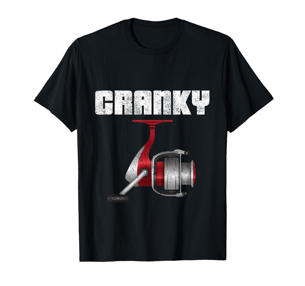 Funny Fishing Cranky Fishing Reel Fish T-Shirt - Unique Graphic Unisex - T-Shirt, Sweatshirt, Hoodie