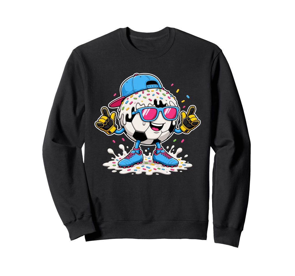 Soccer Ball Melting Ice Cream Sweatshirt - Aesthetic Graphic Men Women - T-Shirt, Sweatshirt, Hoodie