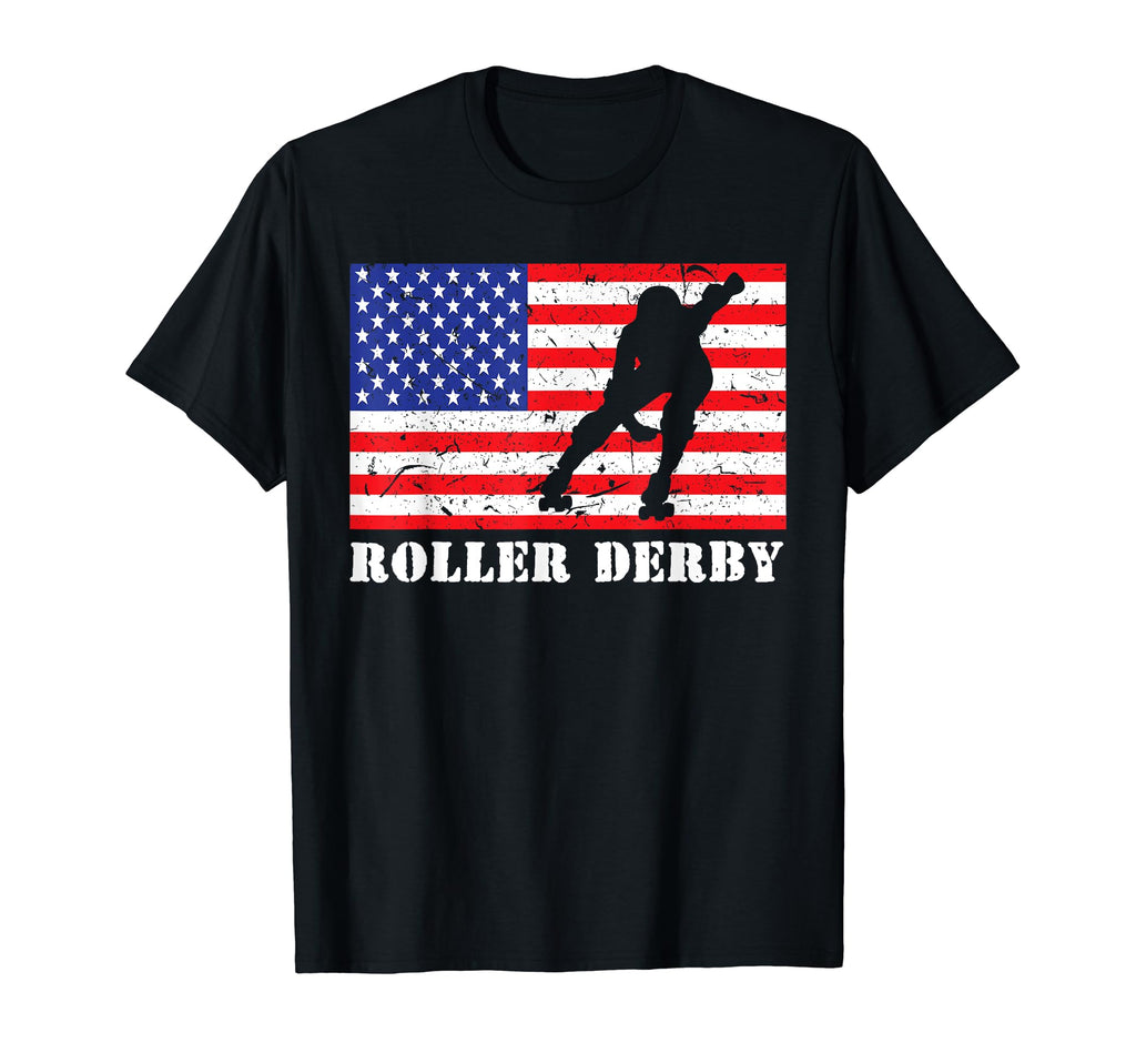 Distressed Roller Derby Usa American T-Shirt - Minimalist Print for Adults - T-Shirt, Sweatshirt, Hoodie