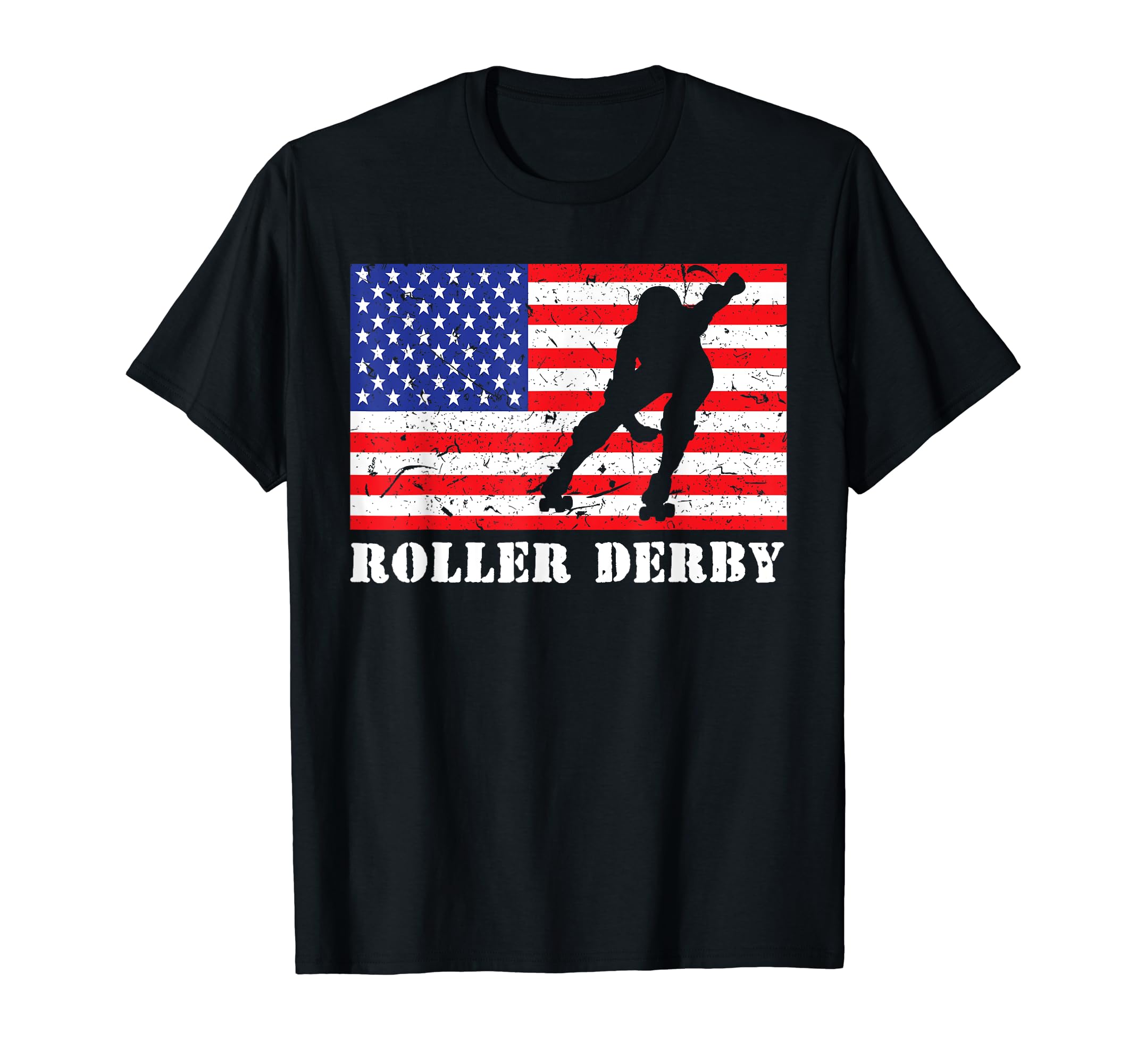 Distressed Roller Derby Usa American T-Shirt - Minimalist Print for Adults - T-Shirt, Sweatshirt, Hoodie