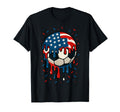 Dripping Soccer Ball Usa Patriotic T-Shirt - Aesthetic Graphic Men Women - T-Shirt, Sweatshirt, Hoodie