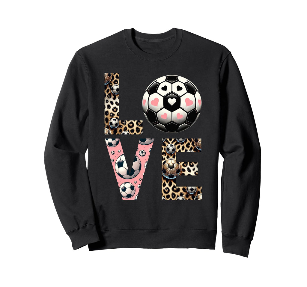 Love Soccer Leopard Soccer Player Sweatshirt - Aesthetic Graphic Unisex - T-Shirt, Sweatshirt, Hoodie