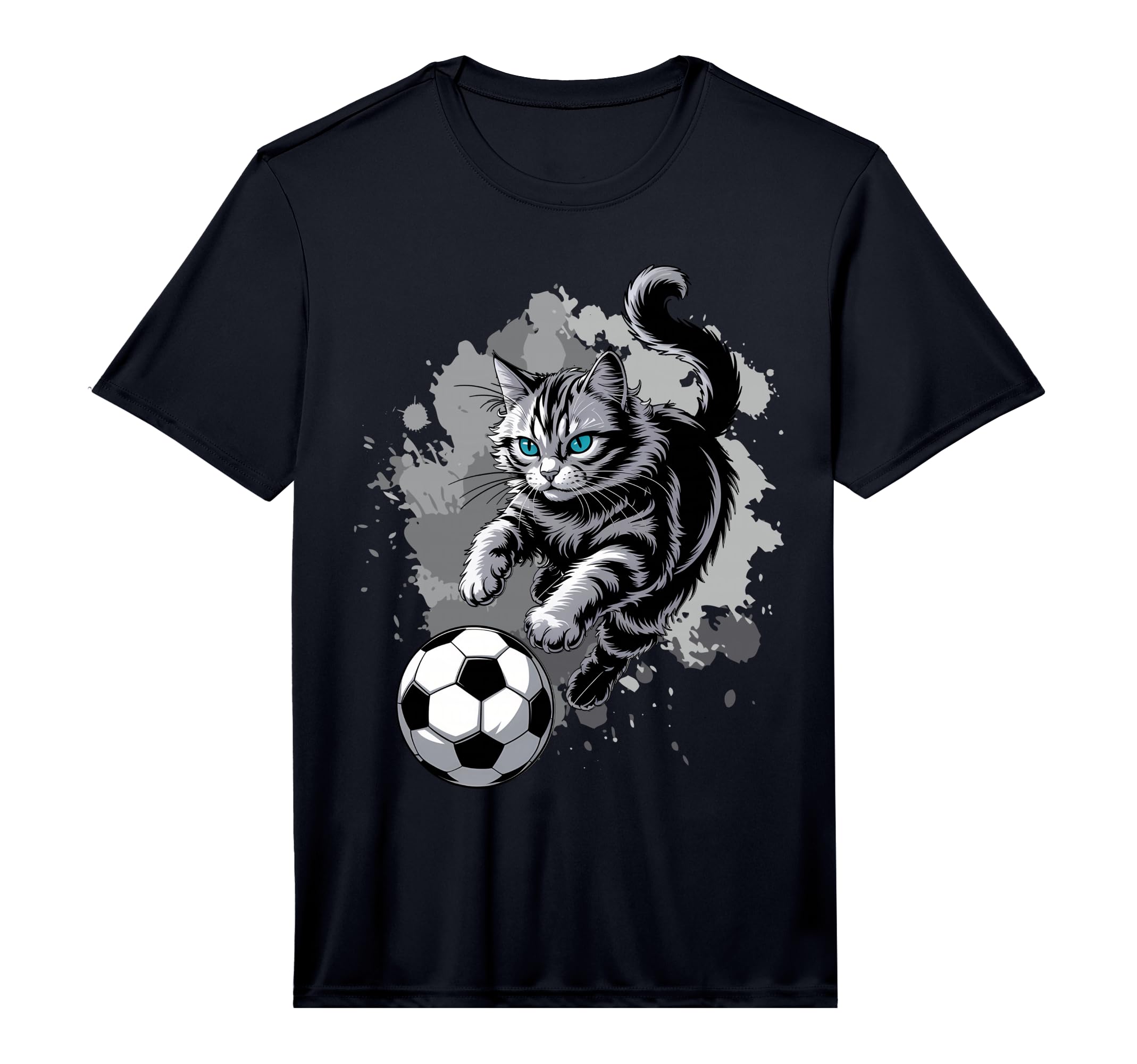 Cat Playing Soccer Performance T-Shirt - Aesthetic Graphic Men Women - T-Shirt, Sweatshirt, Hoodie