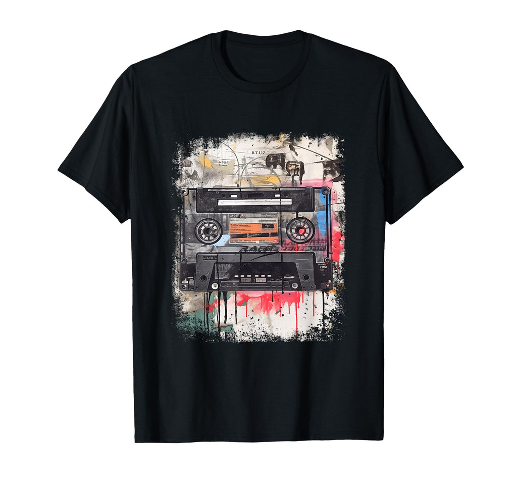 Old School Music Tape Cassette T-Shirt - Aesthetic Graphic for Adults - T-Shirt, Sweatshirt, Hoodie