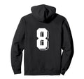 Number 8 Backside 80S 90S Team Jersey Hoodie - Custom Art Print for Adults - T-Shirt, Sweatshirt, Hoodie