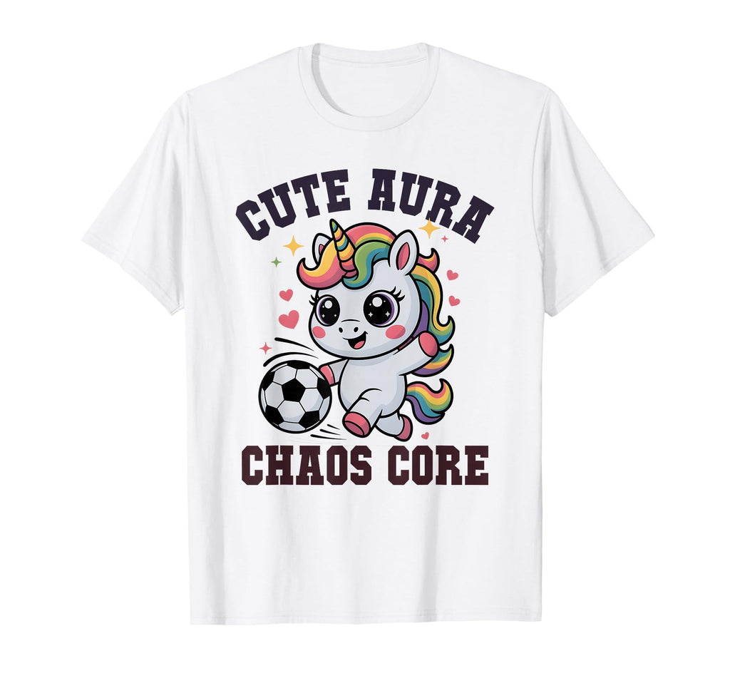Funny Soccer Unicorn Aura Chaos T-Shirt - Fun Novelty Design Men Women - T-Shirt, Sweatshirt, Hoodie