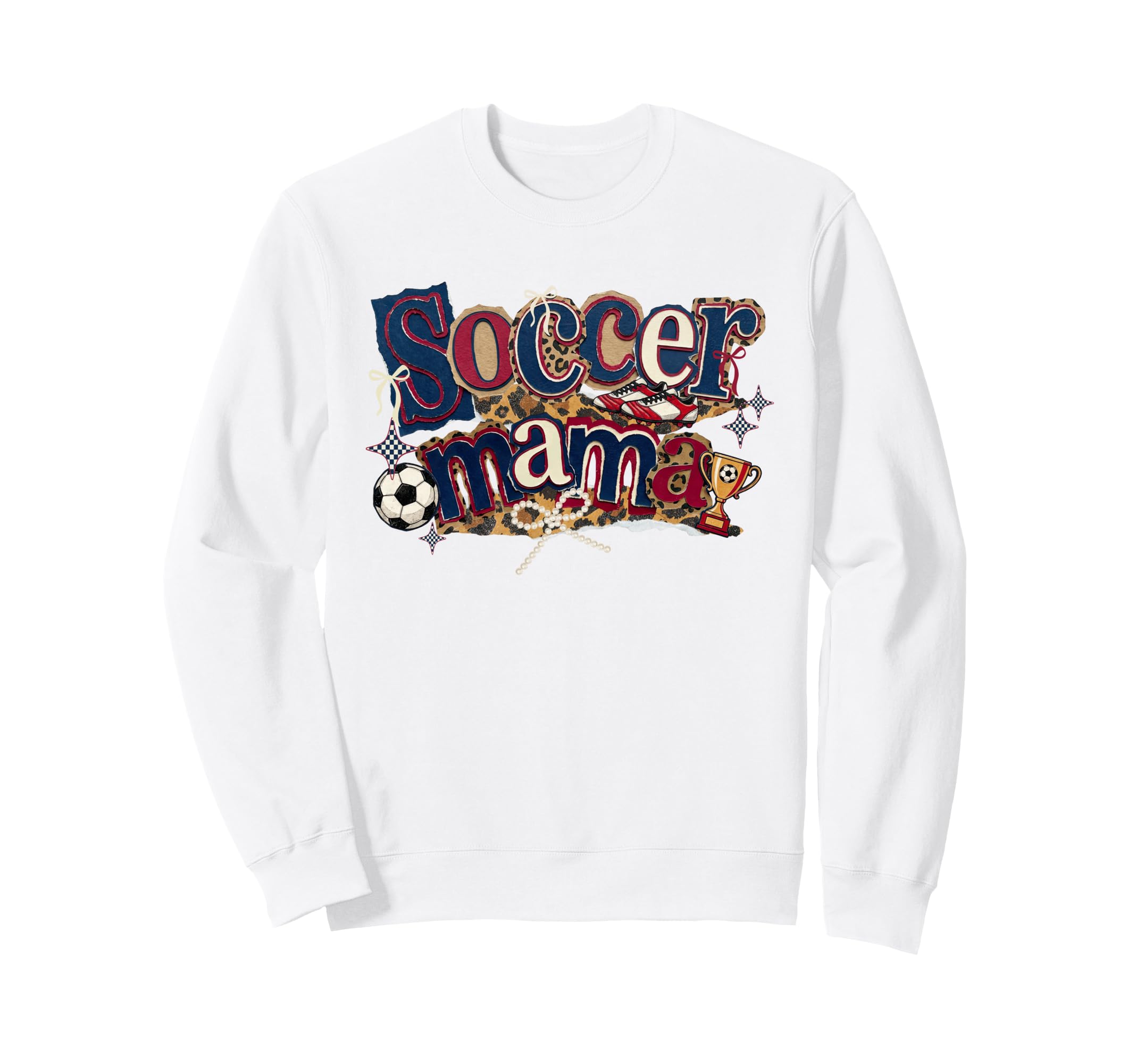 Soccer Mama Leopard Coquette Bow Sweatshirt - Fun Novelty Design Unisex - T-Shirt, Sweatshirt, Hoodie