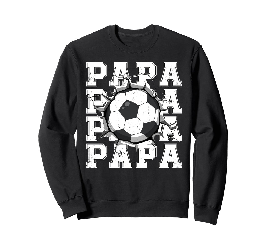 Soccer Papa Cracked Wall Family Sweatshirt - Minimalist Print for Adults - T-Shirt, Sweatshirt, Hoodie