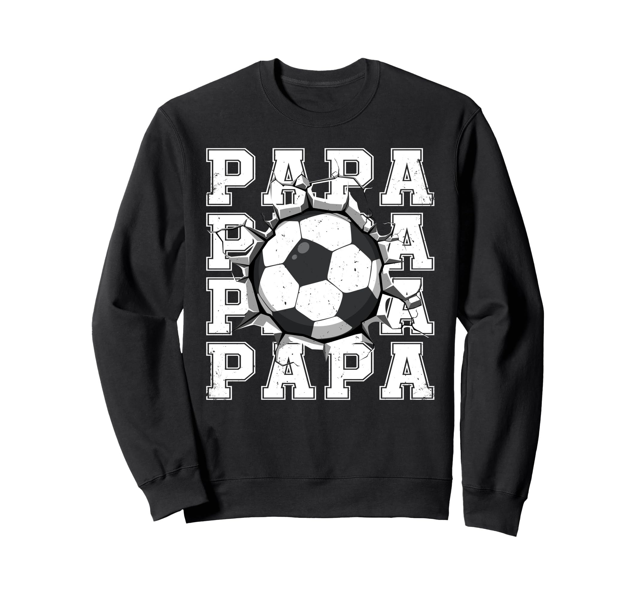 Soccer Papa Cracked Wall Family Sweatshirt - Minimalist Print for Adults - T-Shirt, Sweatshirt, Hoodie