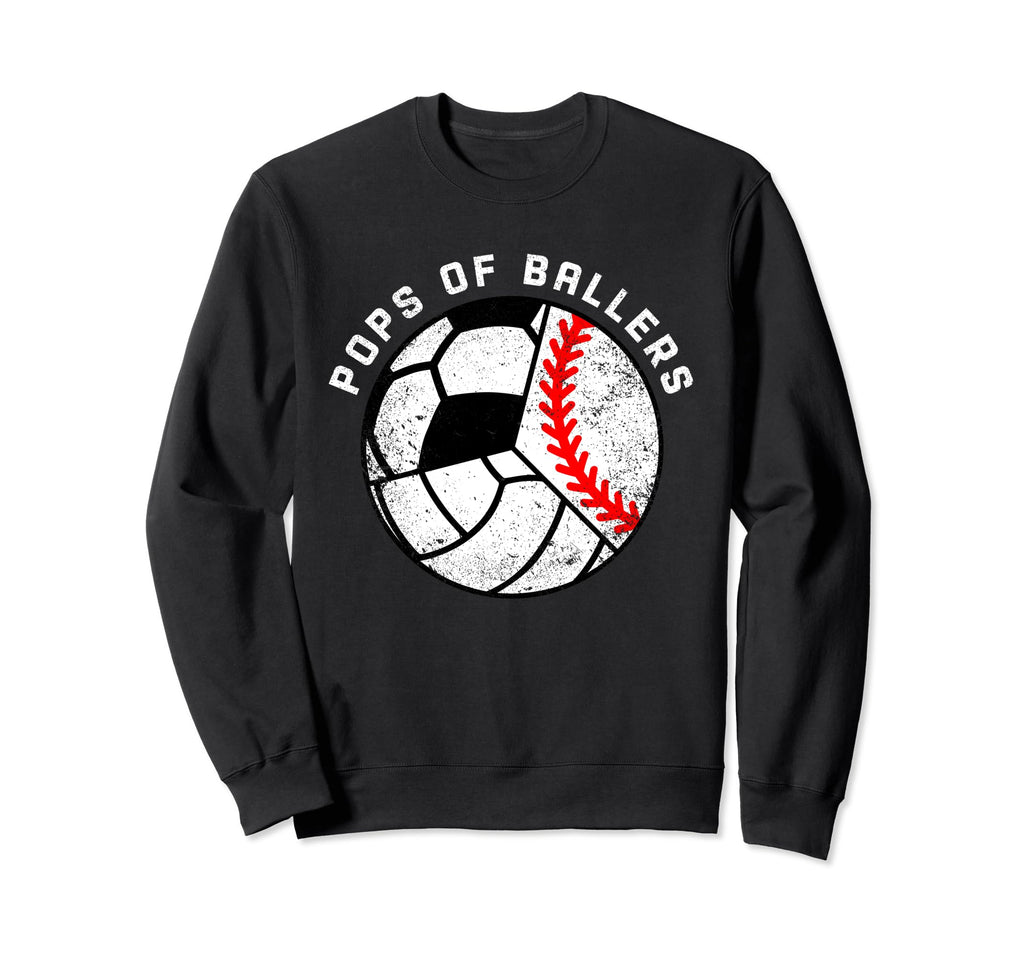 Pops Ballers Funny Baseball Sweatshirt - Trendy Graphic for Adults - T-Shirt, Sweatshirt, Hoodie