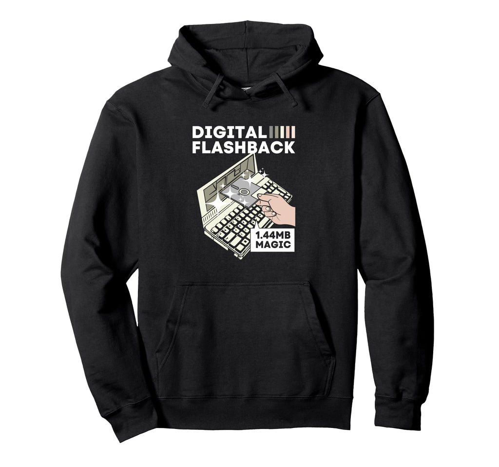 Digital Flash Back Computer Geek Hoodie - Minimalist Print for Adults - T-Shirt, Sweatshirt, Hoodie