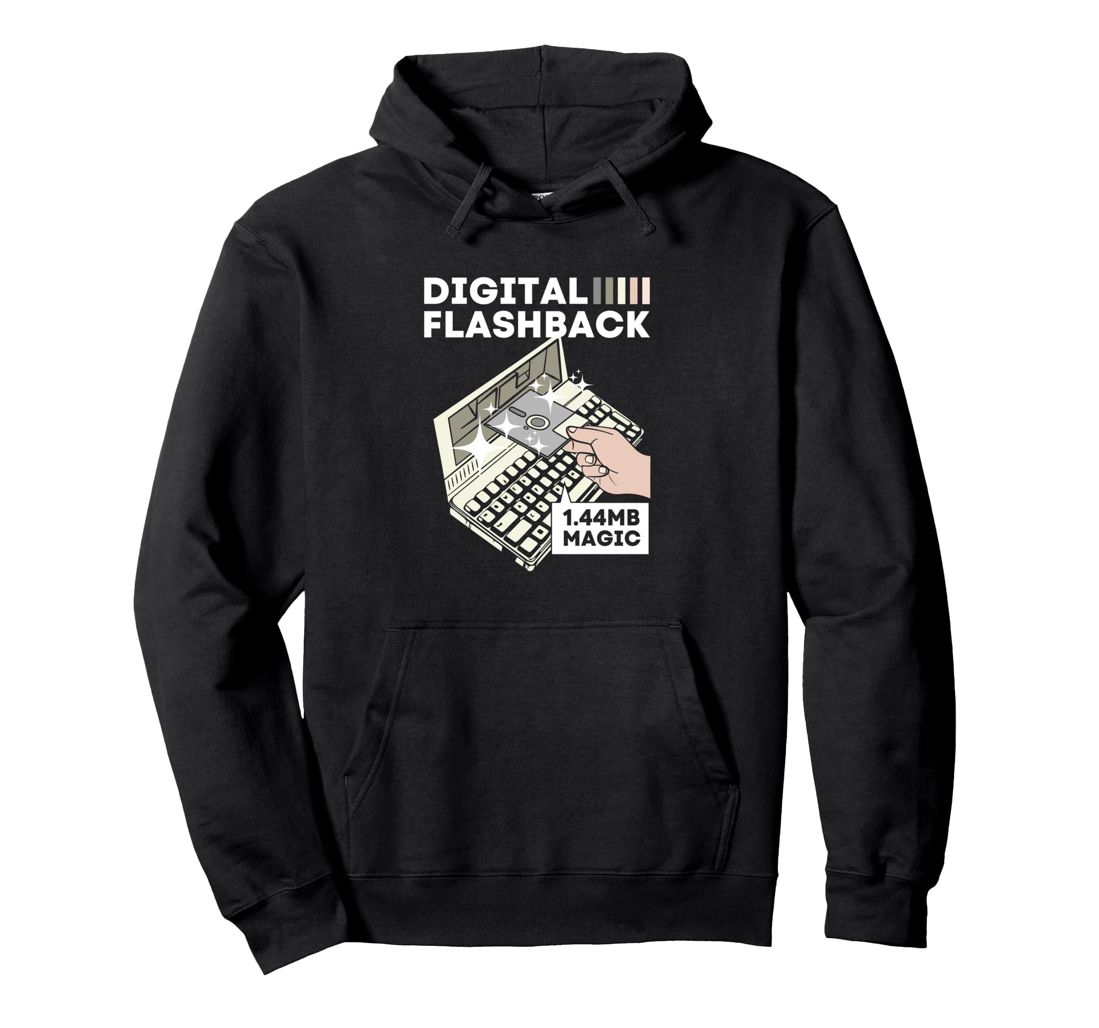 Digital Flash Back Computer Geek Hoodie - Minimalist Print for Adults - T-Shirt, Sweatshirt, Hoodie