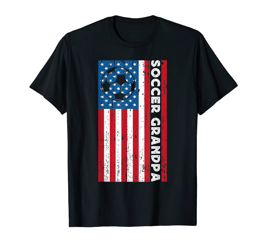 Soccer Grandpa Usa American Flag Soccer T-Shirt - Custom Art Print Unisex - T-Shirt, Sweatshirt, Hoodie