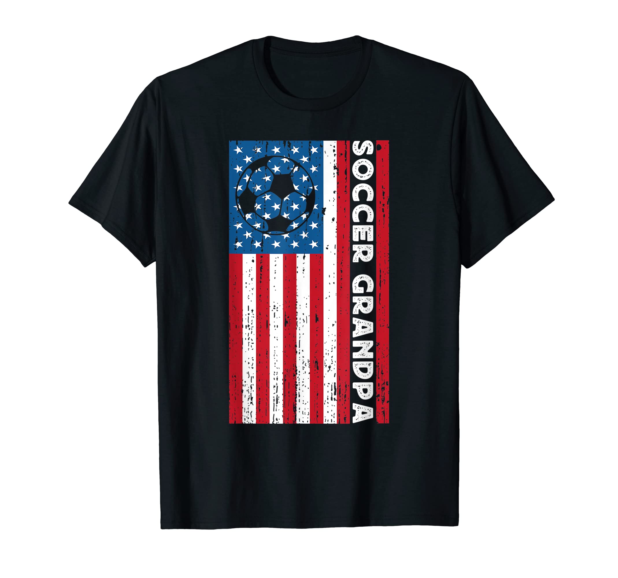 Soccer Grandpa Usa American Flag Soccer T-Shirt - Custom Art Print Unisex - T-Shirt, Sweatshirt, Hoodie