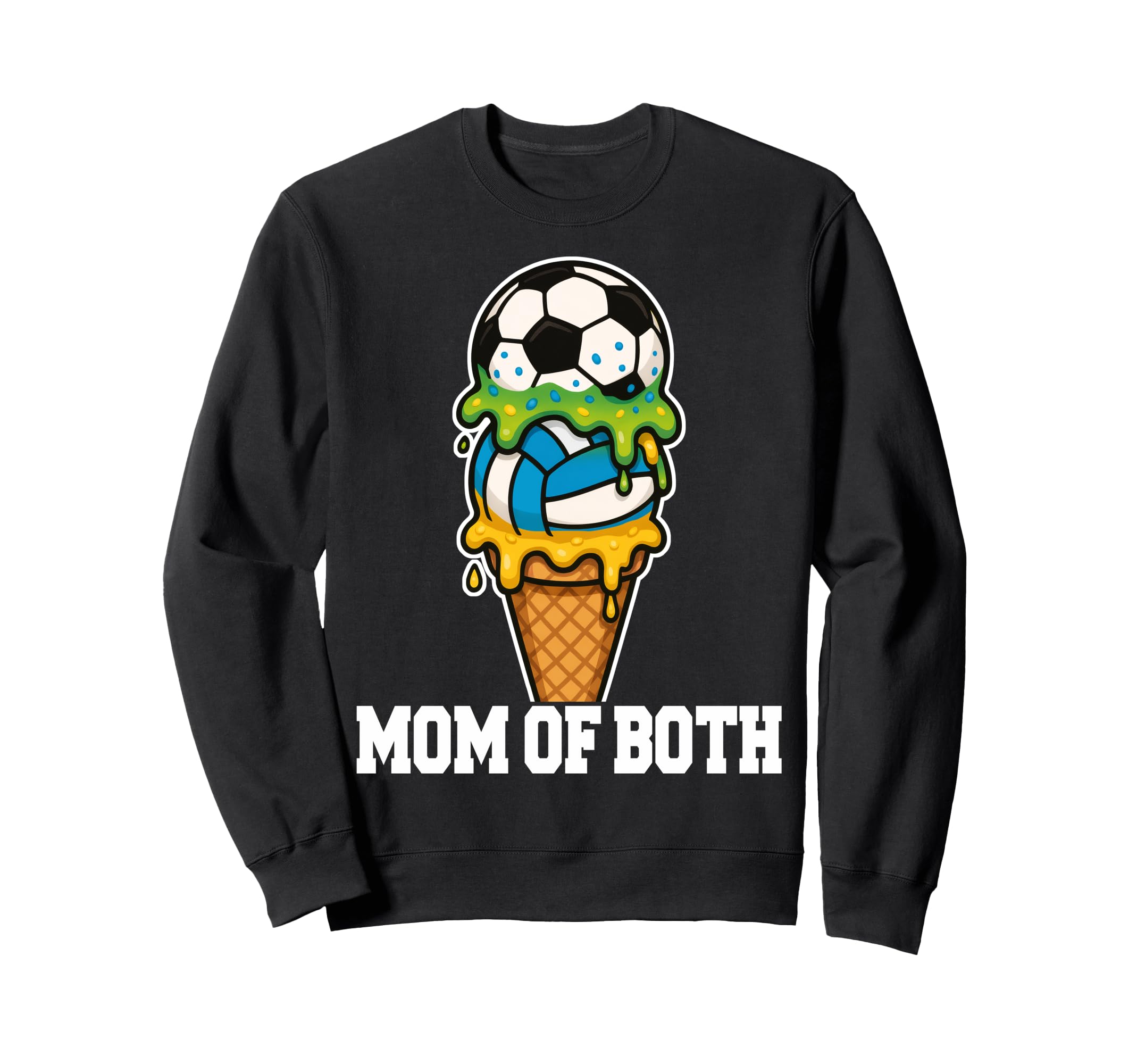 Soccer Volleyball Mom Ice Cream Drip Sweatshirt - Graphic Print for Adults - T-Shirt, Sweatshirt, Hoodie