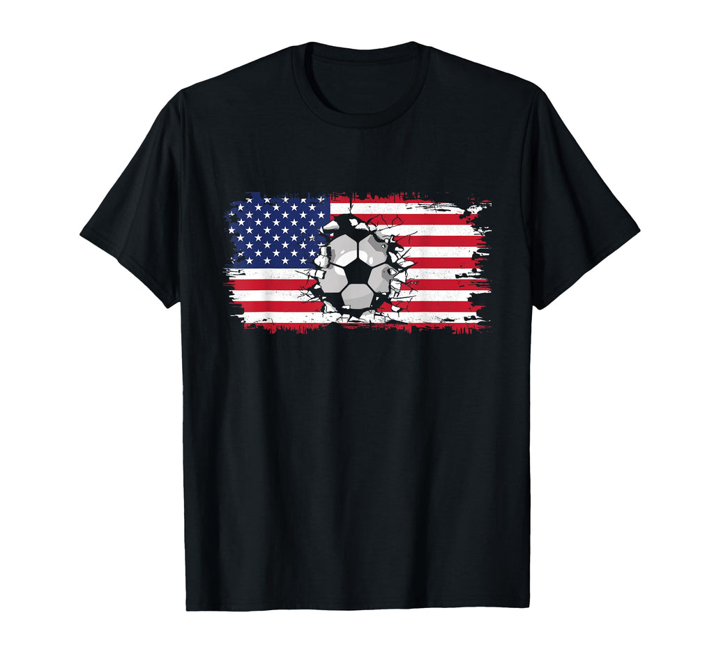 American Flag Soccer Soccer T-Shirt - Fun Novelty Design Unisex - T-Shirt, Sweatshirt, Hoodie