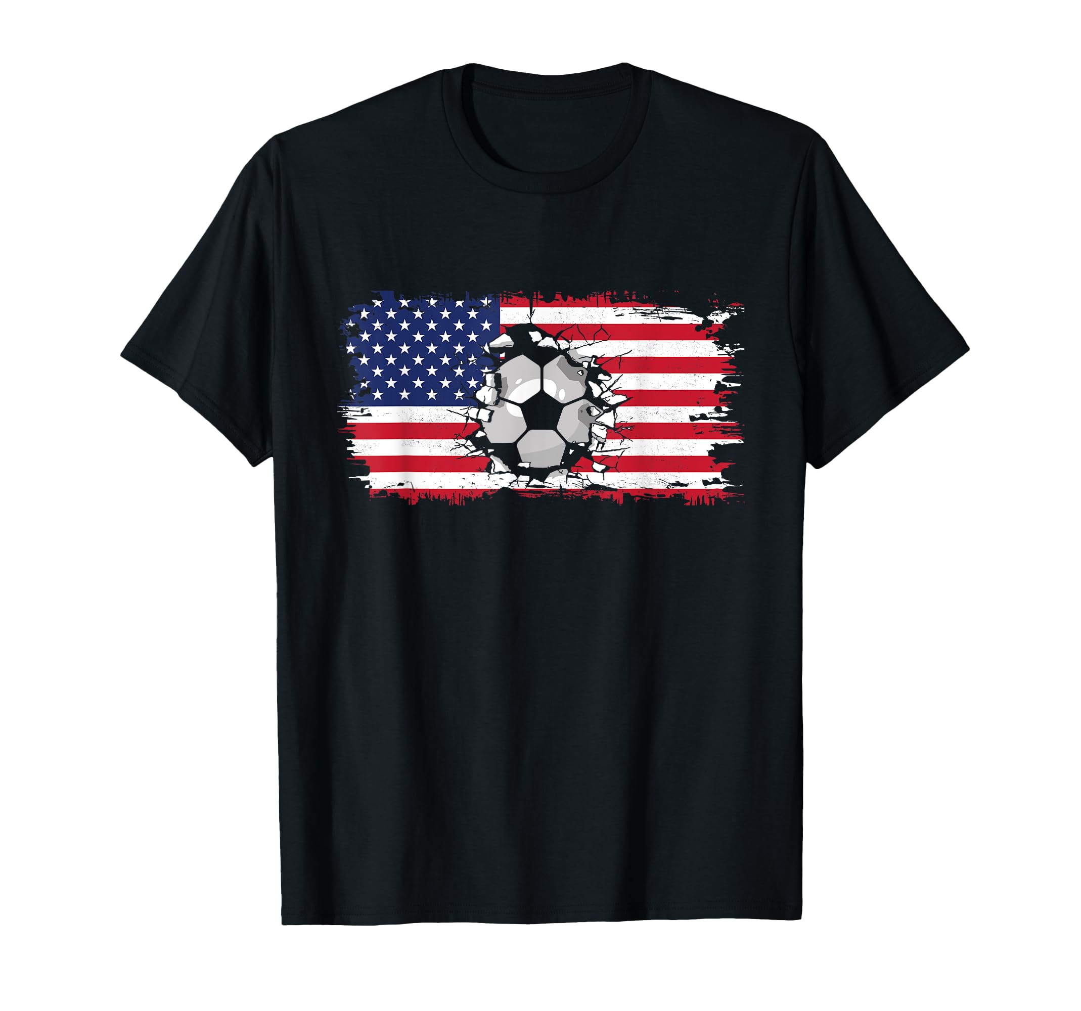 American Flag Soccer Soccer T-Shirt - Fun Novelty Design Unisex - T-Shirt, Sweatshirt, Hoodie