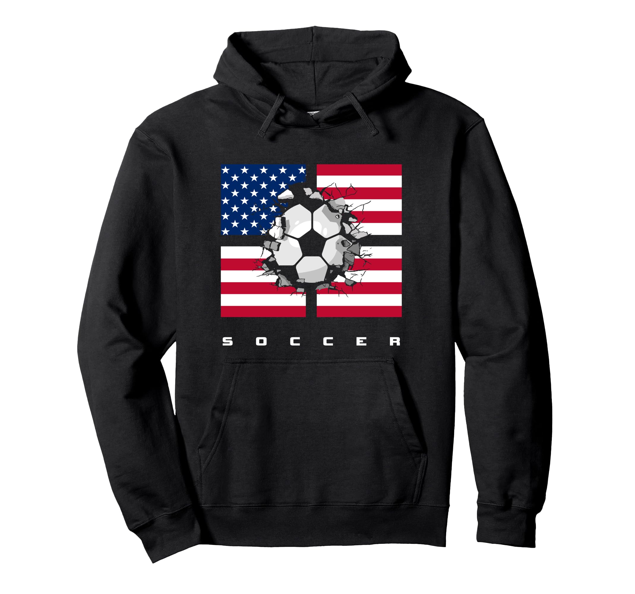 American Flag Soccer Soccer Hoodie - Unique Graphic Men Women - T-Shirt, Sweatshirt, Hoodie