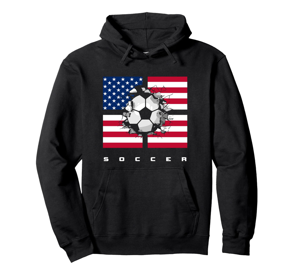 American Flag Soccer Soccer Hoodie - Minimalist Print Unisex - T-Shirt, Sweatshirt, Hoodie