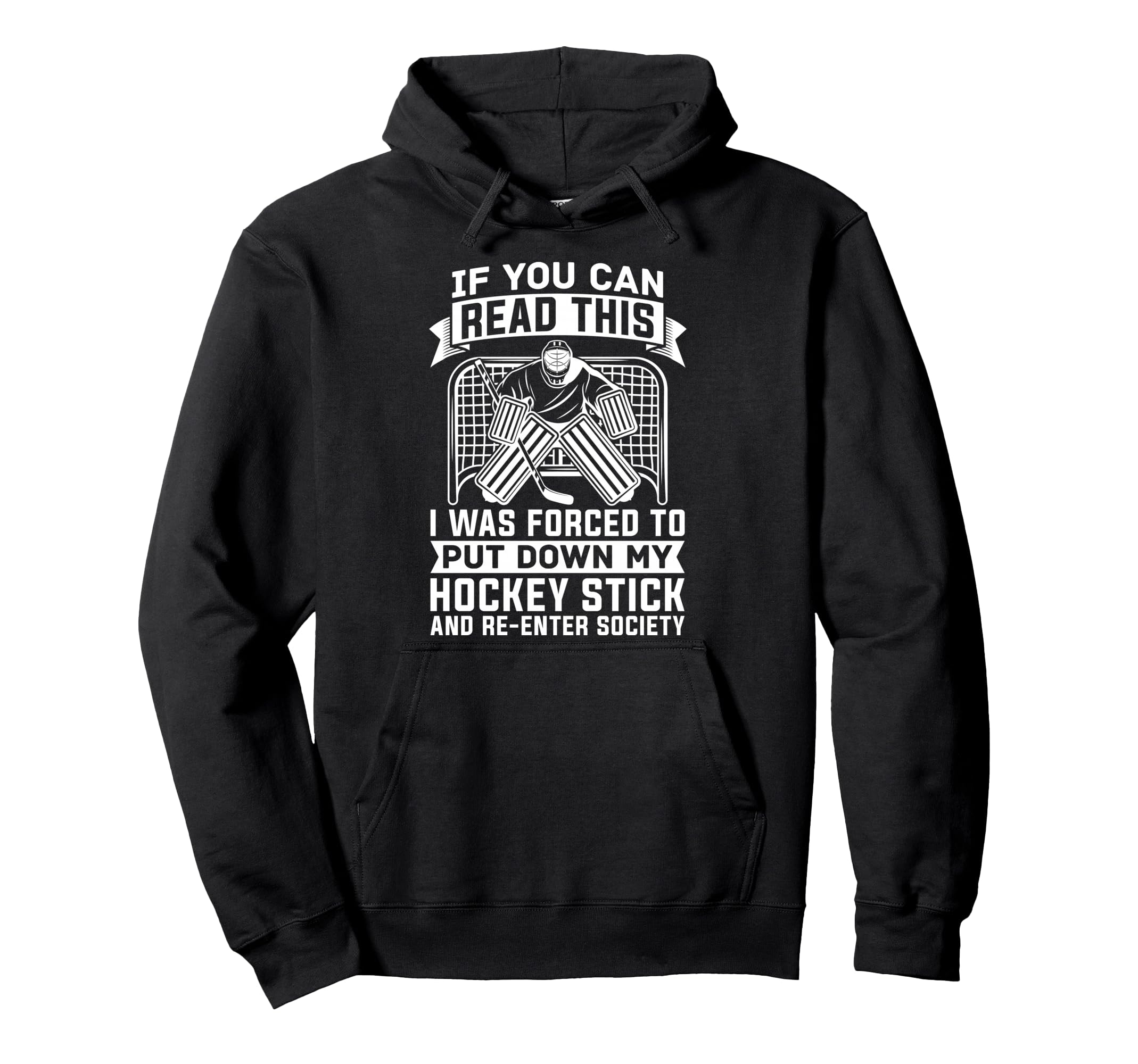 Ice Hockey Goalkeeper Goaltender Ice Hoodie - Minimalist Print for Adults - T-Shirt, Sweatshirt, Hoodie
