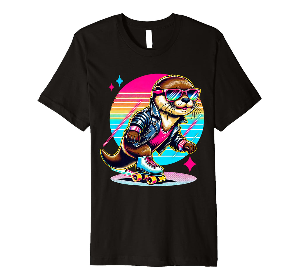 Otter Roller Skates And Sunglasses T-Shirt - Casual Everyday Wear Unisex - T-Shirt, Sweatshirt, Hoodie