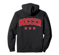 Soccer All Red Stars Text Hoodie - Fun Novelty Design Unisex - T-Shirt, Sweatshirt, Hoodie