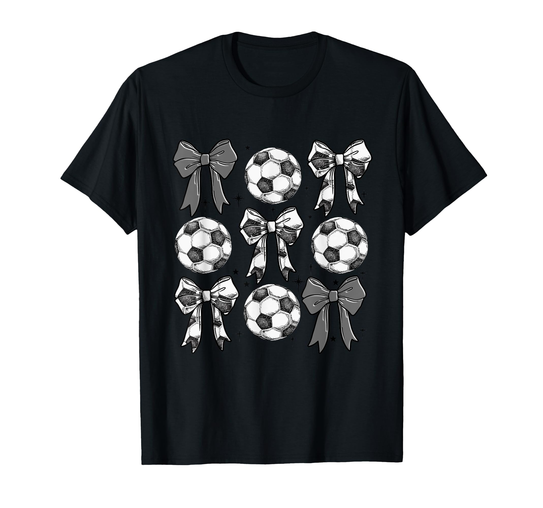 Sketch Soccer Bows Grid Football T-Shirt - Unique Graphic Men Women - T-Shirt, Sweatshirt, Hoodie