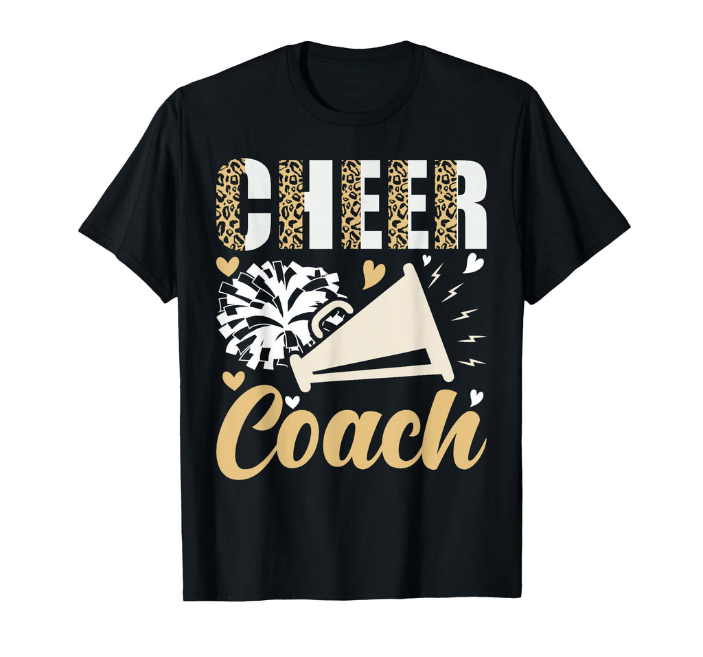 Cheer Coach Leopard Cheerleading T-Shirt - Aesthetic Graphic for Adults - T-Shirt, Sweatshirt, Hoodie