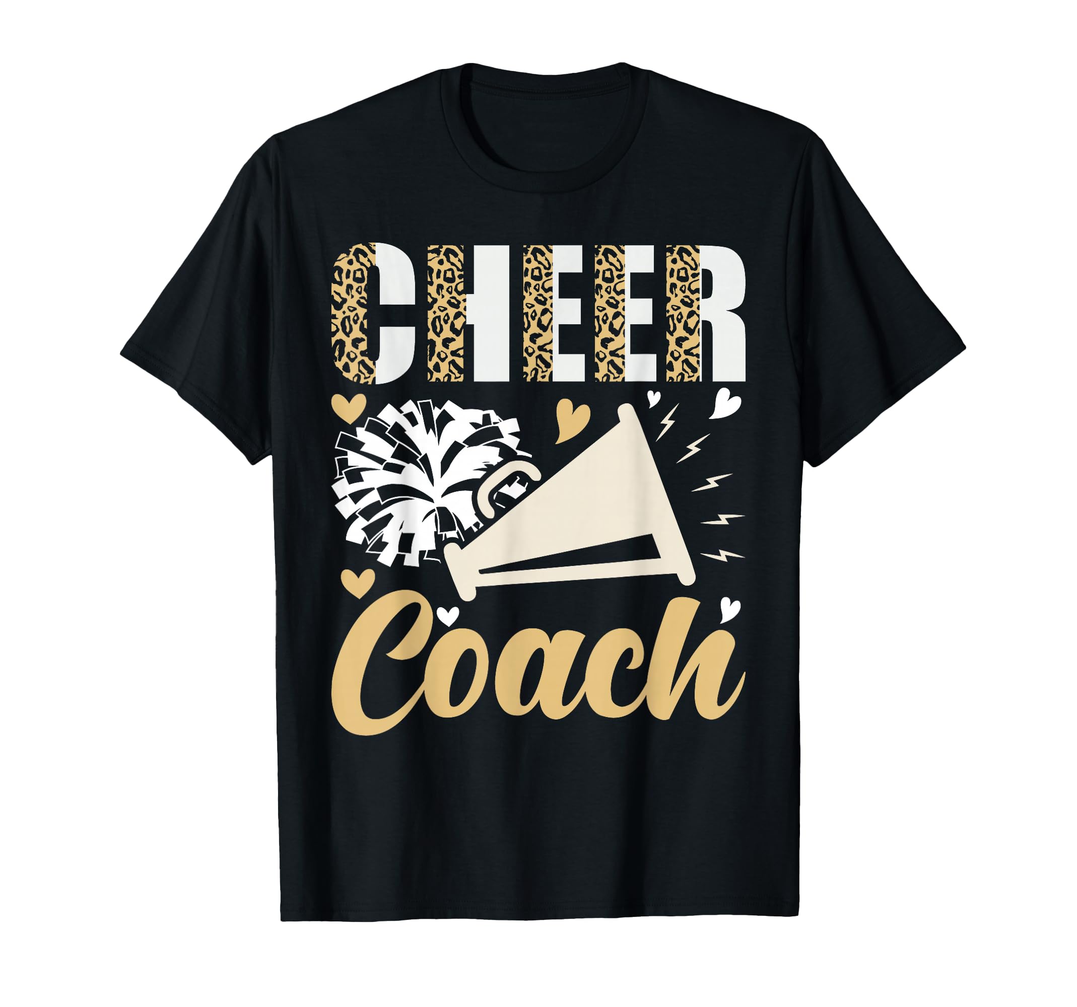 Cheer Coach Leopard Cheerleading T-Shirt - Aesthetic Graphic for Adults - T-Shirt, Sweatshirt, Hoodie
