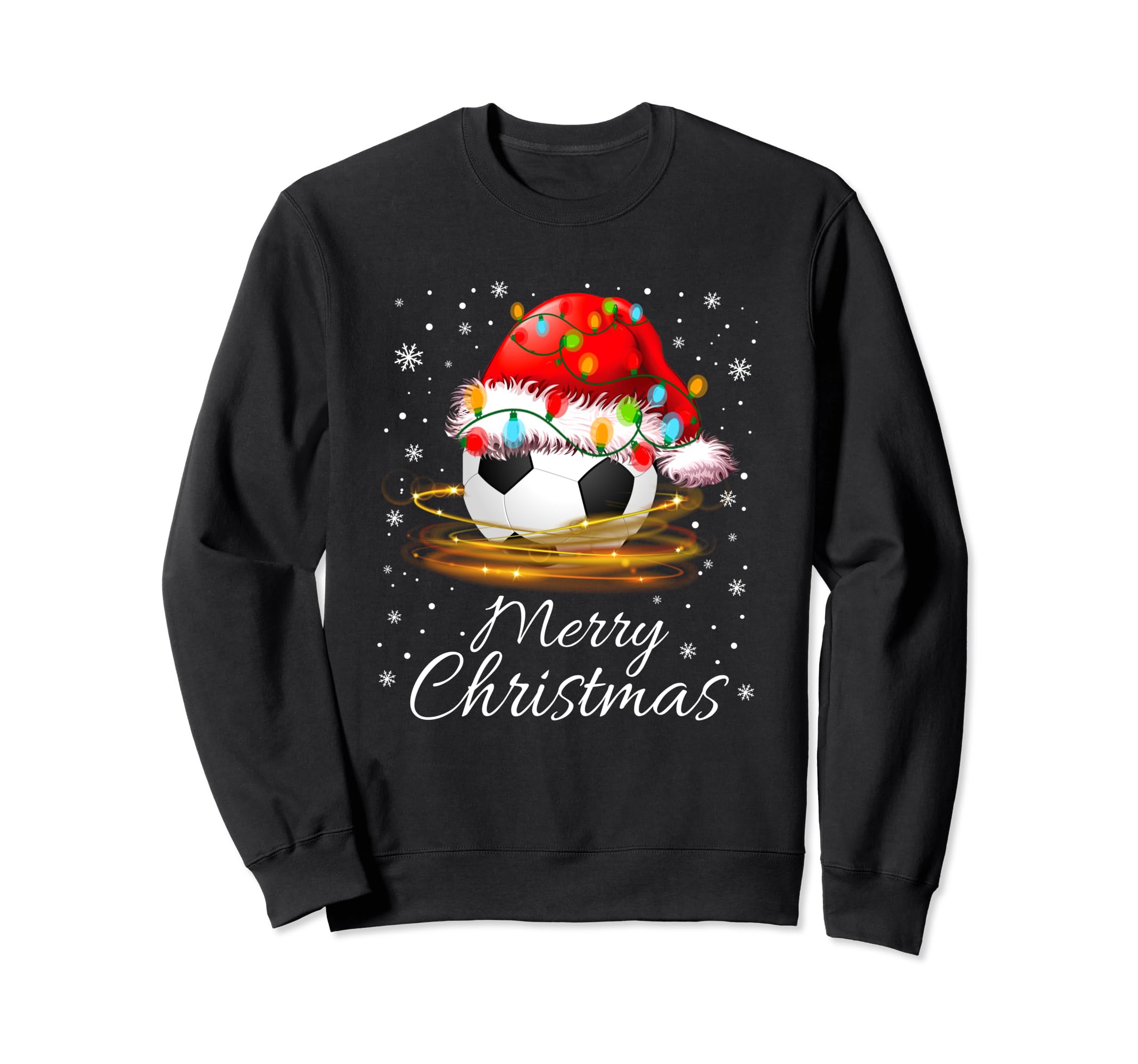 Pajama Santa Hat Soccer Ball Sweatshirt - Aesthetic Graphic Unisex - T-Shirt, Sweatshirt, Hoodie