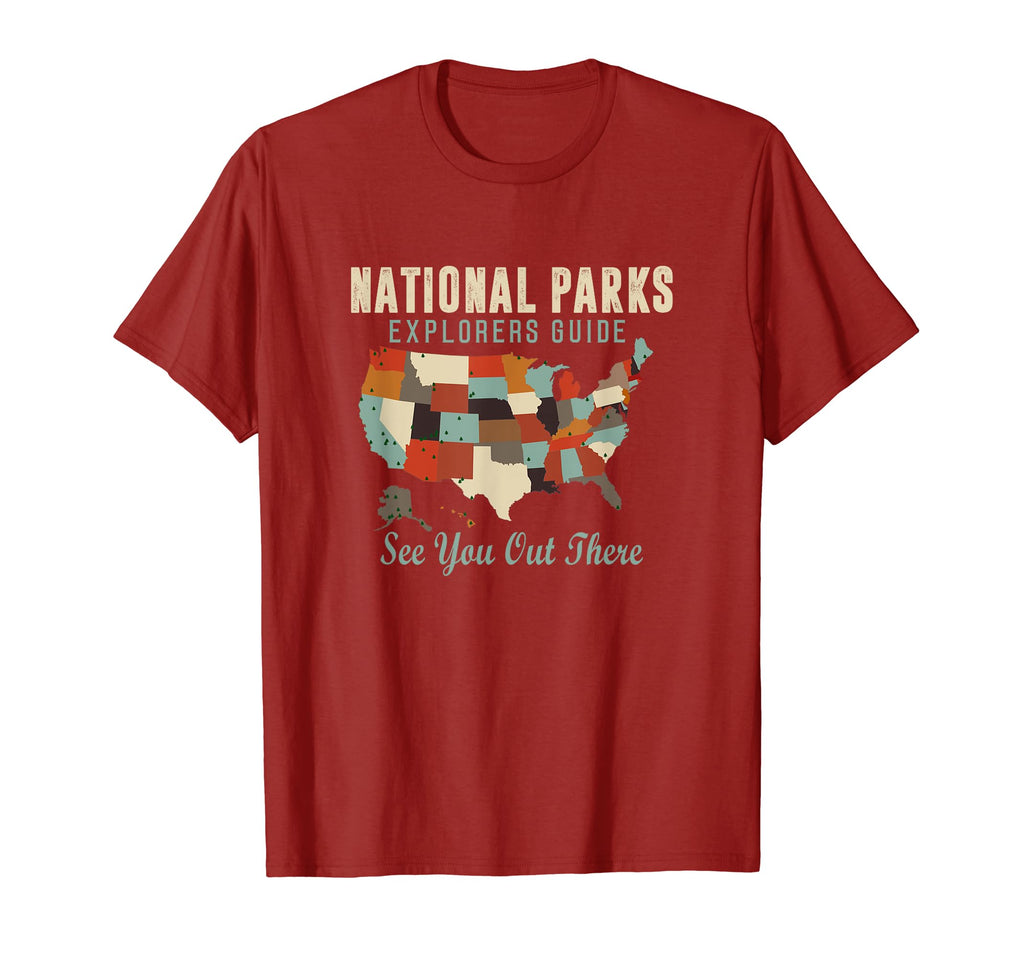 National Park Map Us T-Shirt - Trendy Graphic Men Women - T-Shirt, Sweatshirt, Hoodie
