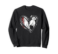 Baseball Soccer Ball Heart Love Sweatshirt - Novelty Apparel Unisex - T-Shirt, Sweatshirt, Hoodie