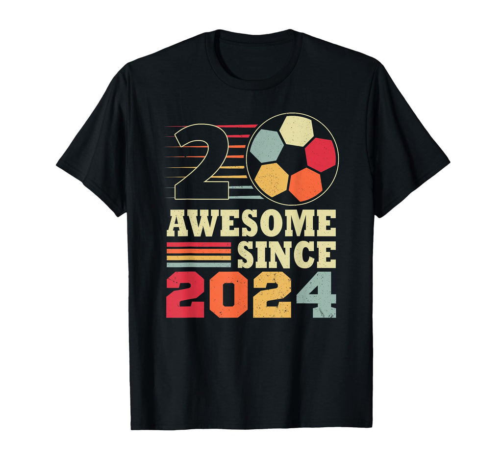Awesome 2 Since 2024 Soccer 2Nd Birthday T-Shirt - Graphic Print Men Women - T-Shirt, Sweatshirt, Hoodie
