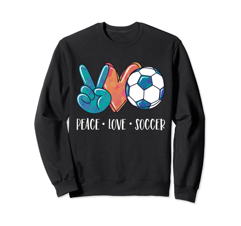 Soccer Lovers Peace Love Soccer Tie Sweatshirt - Graphic Print Men Women - T-Shirt, Sweatshirt, Hoodie