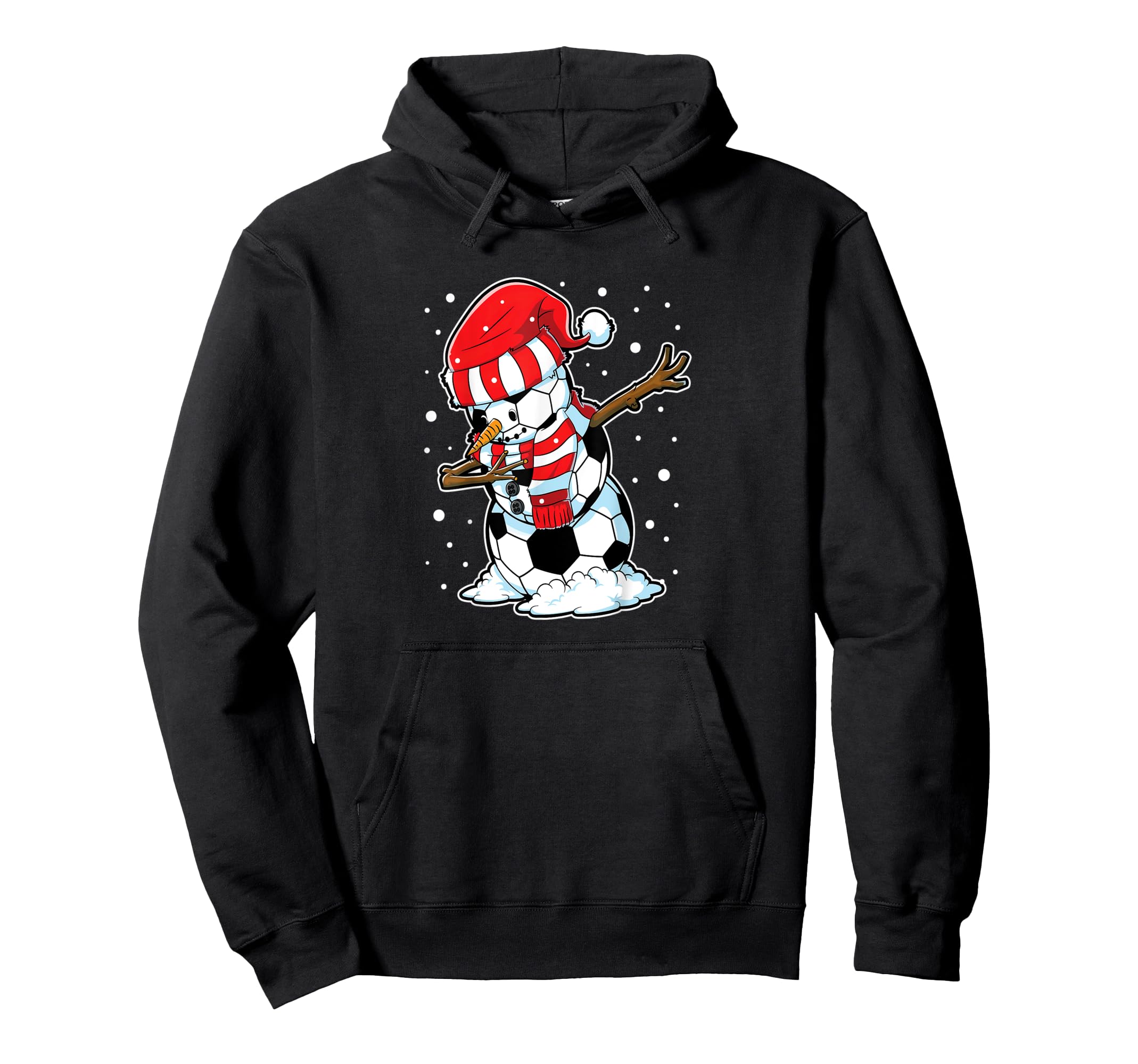 Dabbing Soccer Snowman Hat Funny Sports Hoodie - Unique Graphic for Adults - T-Shirt, Sweatshirt, Hoodie
